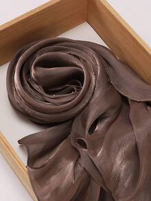 Khăn trùm đầu Hijab bằng vải organza bóng mượt, nhẹ, thoáng khí, trang trí chuỗi hạt cườm thanh lịch, phù hợp cho mặc hàng ngày, kín đáo, dự tiệc, đi biển và nghỉ lễ. - Nhiều màu - Xem 13