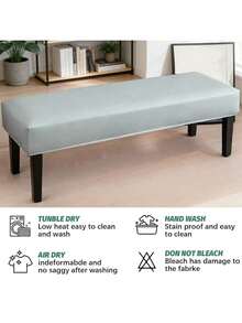 1 chiếc bọc ghế dài bằng da PU chống thấm nước, bọc ghế đàn piano, mềm mại và thoáng khí, có thể tháo rời và giặt được, thích hợp cho phòng khách, phòng ngủ, nhà bếp, mọi mùa. - 1PC - Xem 7