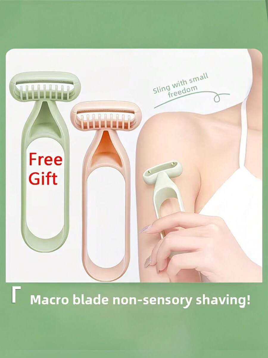 1 pieza Recortadora de bikini manual súper suave para mujeres - Afeitado suave y preciso, reutilizable y lavable, apta para piel sensible, navaja, diseño clásico - Multicolor - Ver 1