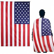 4th Of July American Flag Cape Cloak, USA Flag Costume Cape For Women Men 4th Of July Independence Day Accessories Halloween Party Supplies, 3 X 5 Feet - 90x150cm/35x59inch - View 5