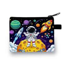 New Arrival Personalized Wallet, Cute Cartoon Astronaut & Football Printed Wallet, Suitable For Men, Women, Students, Children - Multicolor - View 4