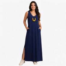 Women's Plus Size Tank Dress With Pocket 42 To 46 - 藏蓝色 - 查看 1