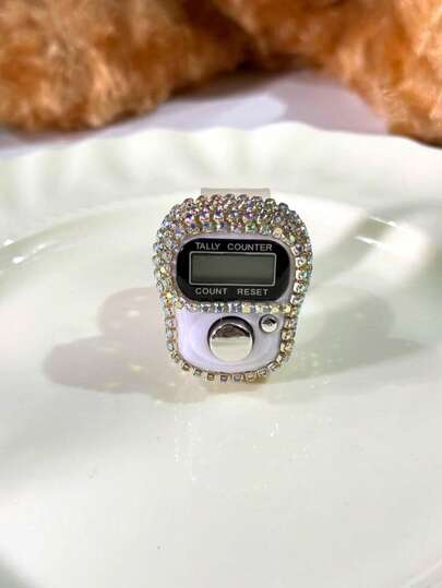 Handmade Diamond Ring Electronic Counter, Portable Digital Prayer Bead Counter, Mini Finger Tally Counter
