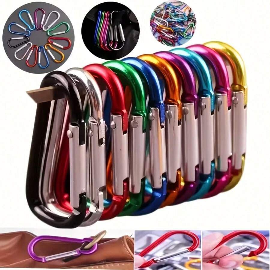 Móc khóa carabiner nhôm chịu lực cao, độ bền vượt trội, chống mài mòn, kẹp nhanh, móc an toàn cho bình nước ba lô ngoài trời, móc treo đa chức năng tiện dụng.