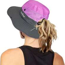Women's Embroidered Ponytail Hole Sun Protection Bucket Hat Outdoor Fishing Hiking Mountaineering Sunshade Bucket Hat Fashion Summer Outdoor Sun Protection Bucket Hat,Beach,Vacation - Multicolor - View 1