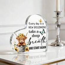 1pc Acrylic Inspirational Decor, Perfect Gift For Women, Friends, Daughters And Sisters - "Every Day Is A New Beginning" - Essential Decoration For Bathroom, Bedroom And Study - Bucket 1 - View 12