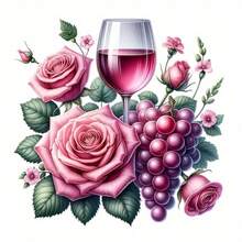 1/2/3pcs Red Wine & Rose Pattern Heat Transfer Stickers, Suitable For DIY Heat Press Decoration On T-Shirts, Pillows, Etc. Available In Multiple Colors, Durable And Washable Plastic DIY Decals For Backpacks, Cushions, Pants, Sofa Covers, High-Quality T-Shirt Prints That Are Washable And Fade-Resistant. - Multicolor - View 2