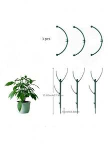 1/5/10pcs Garden Plant Support Stakes, Stackable Plastic Plant Support Rings, 1 Roll Self-Adhesive Ties, Adjustable Plant Support Rods, Leaf Protection Rods, Orchid Support Rods, Suitable For Climbing Plants, Moss, Indoor And Outdoor Potted Flowers - Multicolor - View 12
