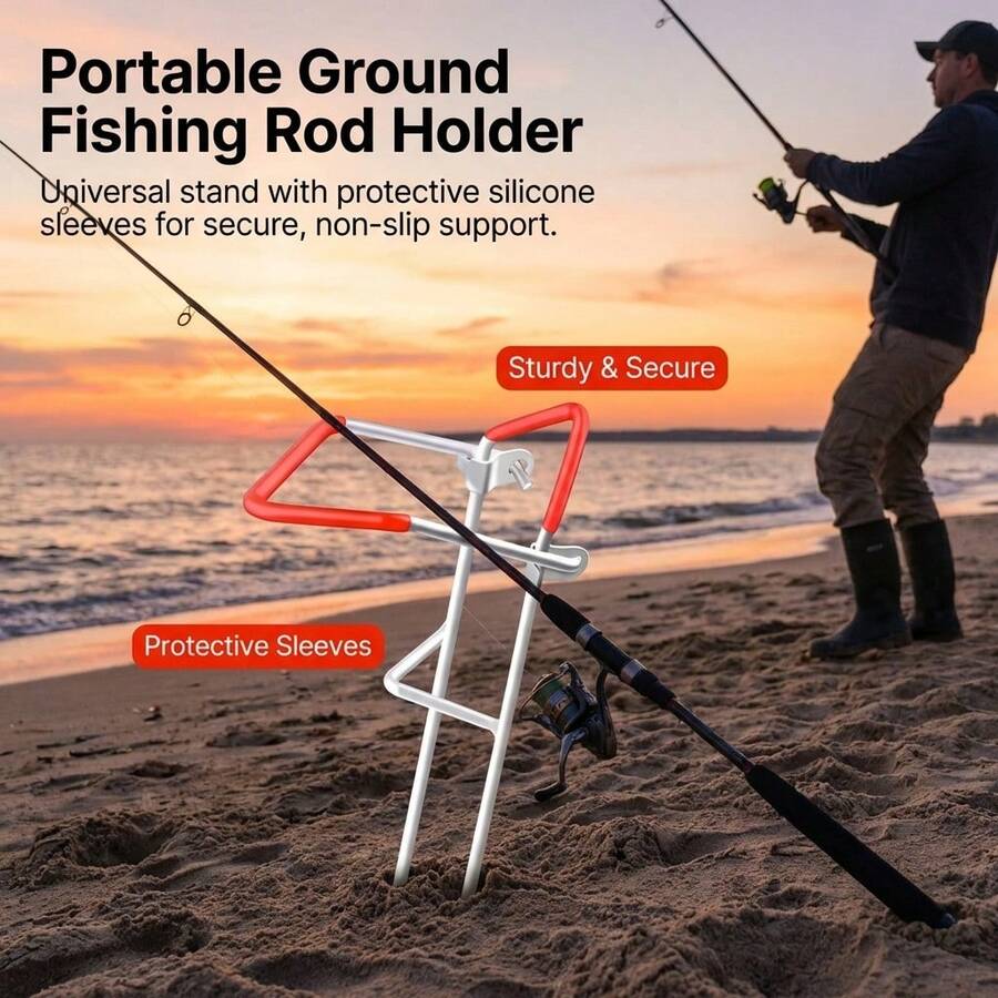 Soporte para caña de pescar de acero inoxidable para pesca de mar y agua dulce con ángulo ajustable - Multicolor - Ver 1