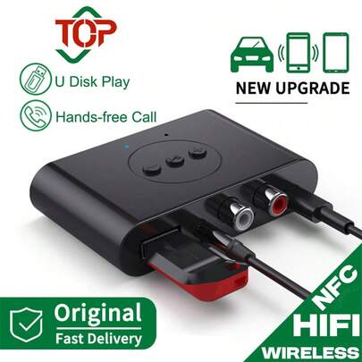 KZ Bluetooth 5.2 Audio Receiver With USB, RCA, 3.5mm AUX Interface, Wireless Stereo Music Adapter With Microphone, Suitable For Car Kit, Speakers, Amplifiers