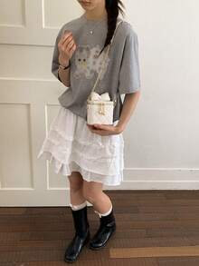 Bolso de cadena acolchado de lujo, estilo dulce, nueva llegada, bolso versátil de hombro, bandolera y asa superior, mini bolso de caja - Multicolor - Ver 6