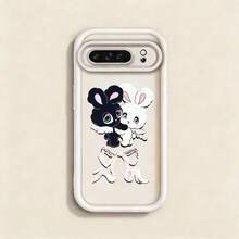 苹果スマホケースR抱抱黑白兔子M64785白色iPhone13ProMax耐衝撃iphone15ProMaxソフトケース17かわいい - 白色 - チェックする 2
