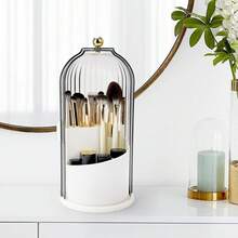 Toothbrush Holders With Sliding Lid, Rotating 3 Slots Bathroom Organizer Countertop, Tooth Brush Toothpaste Holder Bathroom Counter Stand Sink Organizer Caddy For Vanity Makeup Brushes Holder - 預設 - 查看 7