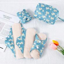 5pcs Reusable Sanitary Pad Set With Storage Bag (4pcs Pads + 1 Bag) - Washable, Odorless Feminine Hygiene Pads, Suitable For Day And Night Use, Multiple Sizes, For Women's Health Care - one-size - View 9