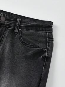 Y2K Vintage Low Waist Flare Jeans for Women Fashionable Casual Going Out Jeans Trendy Denim Bell Bottom Pants - Negro - Ver 8