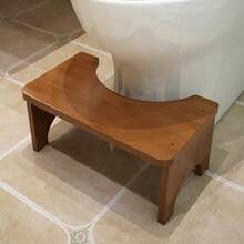 Bamboo Toilet Squat Stool Wide Bathroom Potty Step Non Slip Portable - 查看 2