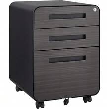Mobile Filing Cabinet With 3 Drawers For Under The Desk, Simple And Versatile Storage For Documents In Legal/Letter/A4 Format, Tip-Proof Design With 5 Casters, Cold-Rolled Steel, Water And Moisture Resistant - Dark Grey - View 12