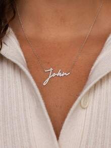 Dây chuyền đính đá theo yêu cầu • Dây chuyền kim cương cá nhân hóa • Dây chuyền khắc tên • Trang sức khắc chữ viết tay ấn tượng • Quà tặng cho con gái • - Dây chuyền bản thảo - Xem 12