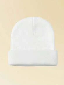 A Unisex Outdoor Warm Solid Color Knitted Hat, A Versatile Autumn Item Suitable For Everyday Wear - 黑色 - 查看 4