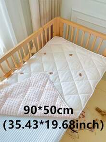 1 pieza Colchoneta y sábana ajustable acolchada con diamantes para bebé, colchón de cuna de bebé de 2 en 1 grueso para otoño/invierno, colchoneta de cuna de bebé con bordado de estrella y oso luna, decoración de guardería - Multicolor - Ver 13