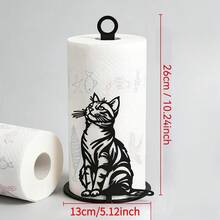 猫形厨房台面纸巾架，独立式卷纸分配器，厨房收纳架，简约温馨风格，经济实用 - A - 查看 5