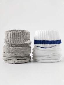 5 Pairs Unisex Parallel Bar Sports Socks, Striped Knee-High Socks For Teenagers - Multicolor - View 5