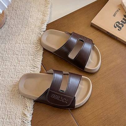 新款夏季男童双条纹拖鞋，防滑软底户外沙滩家居拖鞋