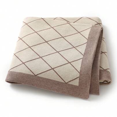 四季通用婴儿针织毯，可爱菱形图案新生儿推车毯，儿童毯，婴儿必备用品