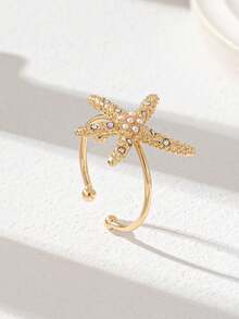 1 chiếc nhẫn đeo ngón chân hình sao biển, trang sức chân cho nữ, thích hợp đi biển, du lịch, nghỉ dưỡng, mùa hè. - Vàng - Xem 2