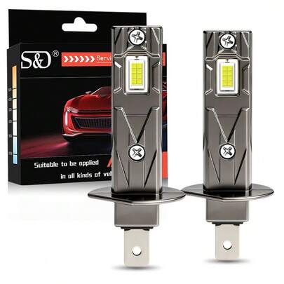 Bombillas LED H1 S&D 25000LM 70W, Luces LED H1 para faros de coche, Lámparas antiniebla Canbus 6000K 12V
