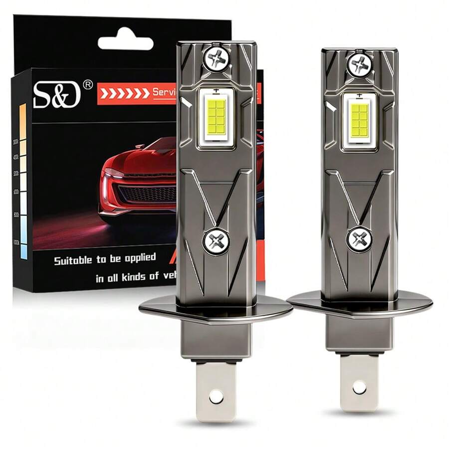 Bóng đèn LED S&D H1 25000LM 70W, đèn pha LED H1 Canbus, đèn sương mù ô tô, đèn pha tự động 6000K 12V - A - Xem 1