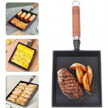 Chảo rán mini vuông bằng gang, chảo chiên trứng kiểu Nhật (Tamago), chảo chống dính dùng trong gia đình, chảo làm bánh kếp không tráng men, truyền nhiệt đều, tương thích với bếp từ và bếp ga. - Xem 9