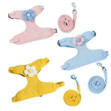 1 pieza Correa ajustable para conejo, arnés y correa con diseño floral lindo para conejo, correa para caminar conejos, adecuado para mascotas pequeñas y conejos, collar y correa para mascotas pequeñas, arnés con correa - Multicolor - Ver 3