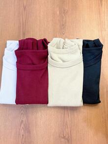 Kit Of 4 Women's Tank Tops, Premium Stylish Blogger-Style Blouse,  Winter Style, Perfect For Brazil Cup And Mother's Day. - 酒紅色,米色,黑白 - 查看 4