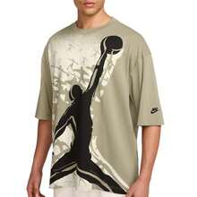 Nike Jordan NC Reissue Oversize Short Sleeve Crew Men's Khaki Black HQ8982-238 - 芥末黃 - 查看 3