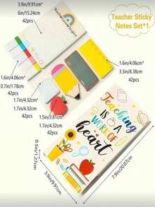 1 Bộ Sổ Lưu Niệm Tiệc Ngày Nhà Giáo, Quà Tặng Tiệc, Sổ Ghi Chú Hoạt Hình, Bộ Sổ Ghi Chú, Giấy Ghi Chú Tự Dính Tùy Chỉnh Dành Cho Giáo Viên, Bộ Giấy Ghi Chú Văn Phòng Phẩm, Quà Tặng Ngày Nhà Giáo - Nhiều màu - Xem 6