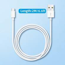 3米USB A转USB C快充数据线，兼容三星Galaxy S23/S22/S21/S20及其他设备 - 白色 - 查看 4