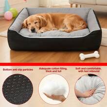 Thicker And Larger Cat And Dog Beds, Soft Pet Sofas, Orthopedic Models Especially For Large Dogs, Available In Various Sizes, Machine Washable And Easy To Clean, Effectively Protect Against Scratches From Cats And Dogs. - Black and Gray - View 4