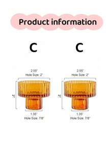 3个粉色烛台，两用，适用于各种蜡烛，可用于餐桌装饰、约会之夜、情人节派对、房间装饰、礼品赠送。锥形玻璃烛台，茶蜡烛台，适用于餐桌摆饰、婚礼装饰和晚宴。 - 棕色燭台 - 查看 9