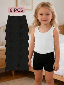 Girls' Safety Shorts, Thin Modal Anti-Exposure Underpants, Young Girl' Silk Blend Bike Shorts - Black - View 1