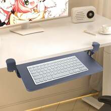 SHIOUCY Black Under Desk Keyboard Tray, 44.09lbs Capacity Slide Out Keyboard Holder For Home Office Gaming Desk Use - 現代的 - 查看 9