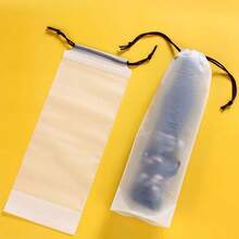 1/10/50pcs Umbrella Storage Bags, Transparent Waterproof Storage Bags, Drawstring Bags, Convenient Drawstring Storage Bags, Plastic Storage Bags - A - View 1