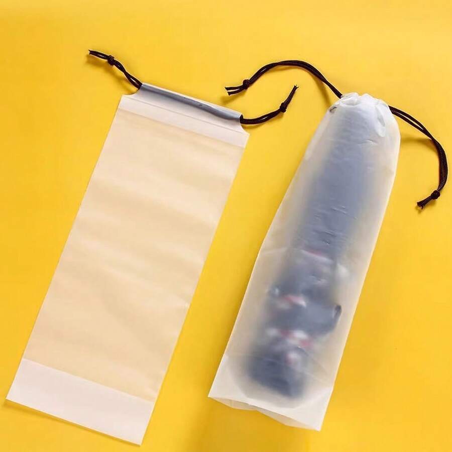 1/10/50pcs Umbrella Storage Bags, Transparent Waterproof Storage Bags, Drawstring Bags, Convenient Drawstring Storage Bags, Plastic Storage Bags - A - View 1