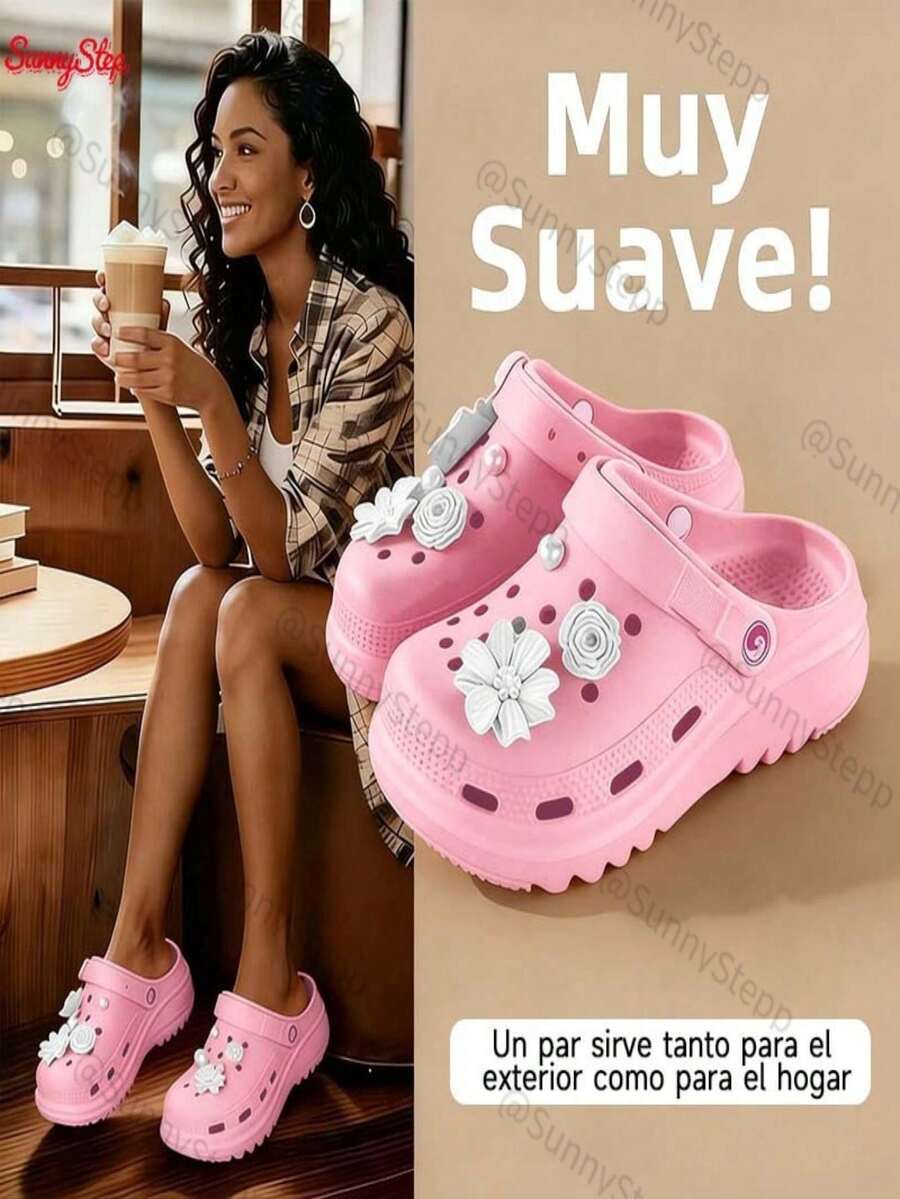 Zuecos de Agua para Mujer Transpirables Ligeros Antideslizantes Resistentes al Agua y al Desgaste Ideales para Piscina Playa Casa Ducha y Actividades Acuáticas - Rosa - Ver 1