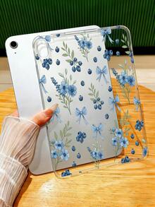 1个夏季蓝莓花蝴蝶结图案平板电脑保护套，兼容iPad 10.9/10.2/第五代Air/Pro 11/10/9.7/Air 2/7/8/Air 4/5/Pro 11/10 10.9英寸（2022年）、Air 11英寸（M3）（2025年）、Mini 1/2/3/4/5/6/7、Air 11英寸（M2）（2024年）、Pro 11英寸（M4）（2023年）、A7/A8，轻薄软壳，无Apple Pencil插槽 - 無色 - 查看 3