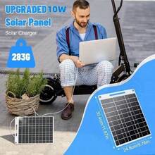 1pc Portable Solar Charger With USB Port, Compact Solar Charging Station For Camping, Hiking, Suitable For Smartphones, Tablets, Flashlights, Fans And More Outdoor Essentials - Black - View 6