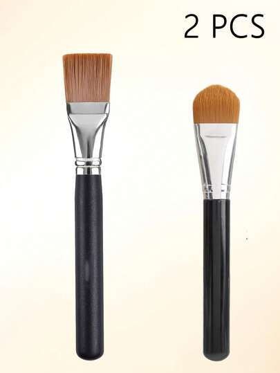 2 PCS Ultra-Thin Makeup Brush Professional Foundation Brush Concealer Brush Contour Brush For Liquid Cream Makeup – Premium Flat Face Mask Brush With Soft Synthetic Bristles For Blending Foundation, Concealers, And Emulsion