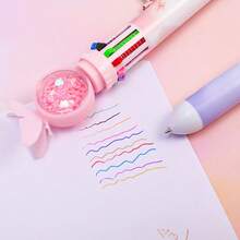 1/2/3/4pcs Random 10 Colors Butterfly Glitter Ballpoint Pens, Suitable For Office, School, Back To School Essential - 10-color Butterfly Ballpoint Pen - View 7