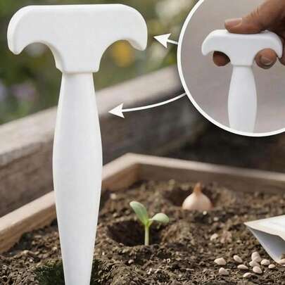 Seeder With Ergonomic T - Shaped Handle - Evenly Distribute Pressure, Adjustable Aperture, A Great Helper For Gardening Seeding And Soil Aeration