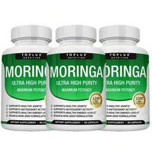 Moringa Capsules 1200mg - Pure Moringa Powder For Immune, Gut Health 90 Capsules - 3PCS - View 1